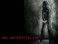 [ Free Shemale Porn ] Incredible PVC fetish video featuring hung shemale Jamie French masturbating in all black